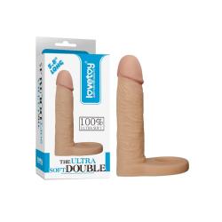 LoveToy - The Ultra Soft Double 5.8 15 cm - Dubbele Penetratie Dildo - Nude