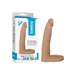 LoveToy - The Ultra Soft Double 7 18 cm - Dubbele Penetratie Dildo - Nude