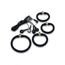 Rimba Electro set silicone cock rings. uni polar