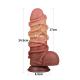 LoveToy - Extreme Dildo with Rope Pattern 24 cm - Brown Nude