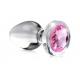 Plug Anale in Vetro Con Pietra Pink Gem - Small