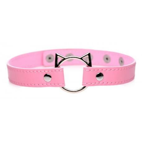 Cocker Sottile con Anello Gattino Kinky Kitty - Rosa