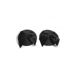 Burlesque Pasties - Glitter and Satin Bow Nipple Stickers