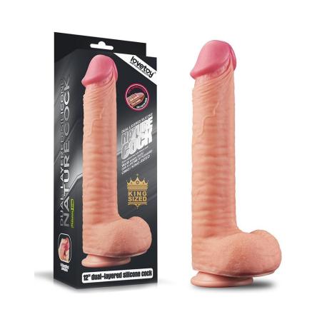 LoveToy - Realistische Dildo met Aderen 12 30.5 cm - Nude