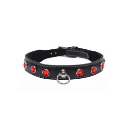 Fierce Vixen - Leather Collar with Rhinestones