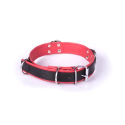 Deluxe Bondage Collar - Black Red