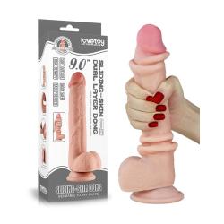 LoveToy - Sliding Skin Dildo 9.0 23 cm (Ø 4 CM) - Nude