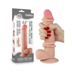 LoveToy - Sliding Skin Dildo 8 20 cm - Nude