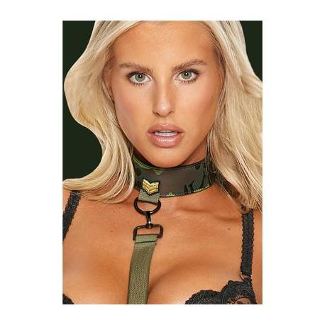 Collar with Leash - Army Theme