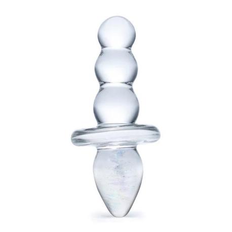 Glas 4.5inch Titus Beaded Dildo Clear