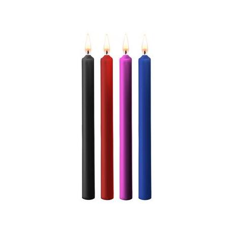 Teasing Wax Candles - 4 Pieces - Large - Multicolor