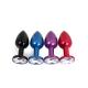 Aluminium Buttplug Blue with Clear Gem