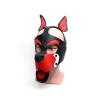665 Playful Pup Hood Black Red White