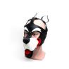 665 Playful Pup Hood Black White Red