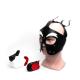 665 Playful Pup Hood Black White Red