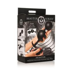 Ass Rattler - Weighted Inflatable Silicone Anal Plug - Black