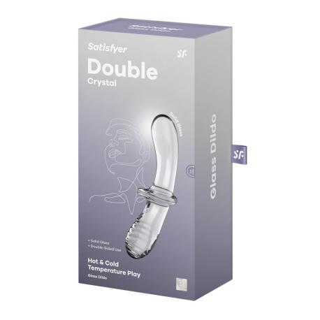 Double Crystal - Glass Dildo - Transparent
