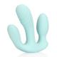 Three-In-One Liquid Silicone Vibrator - Breezy Blue