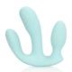 Three-In-One Liquid Silicone Vibrator - Breezy Blue