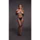 Bodystocking OffShoulder Neck - Fishnet Open - One Size - Black