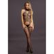 Suspender Fishnet Choker Bodystocking - One Size - Black