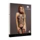 Suspender Fishnet Choker Bodystocking - One Size - Black