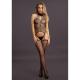 Suspender Fishnet Choker Bodystocking - One Size - Black