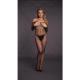 Bodystocking OffShoulder Neck - Fishnet Open - One Size - Black