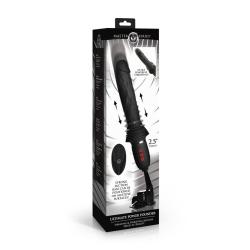Ultimate Power Pounder - Vibrating and Thrusting Silicone Dildo with Remote Control - Black