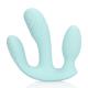 Three-In-One Liquid Silicone Vibrator - Breezy Blue
