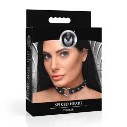 Spiked Heart Choker - Black