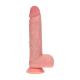 Dual Density Silicone Realistic Vibrating Thrusting Dildo with Balls - 8 20,3 cm - Flesh