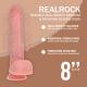 Dual Density Silicone Realistic Vibrating Thrusting Dildo with Balls - 8 20,3 cm - Flesh