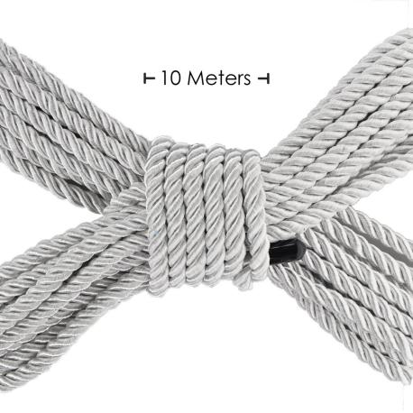 Polyester Bondage Rope - 32.8 ft 10 m - Silver