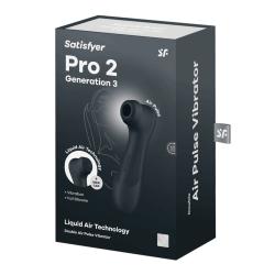 Pro 2 Generation 3 - Double Air Pulse Vibrator - Liquid Air - Black