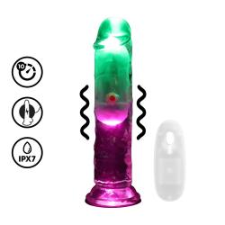 LED Vibrating Straight Cock - 6 15 cm - Transparent