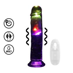 LED Vibrating Straight Cock - 8 20 cm - Transparent