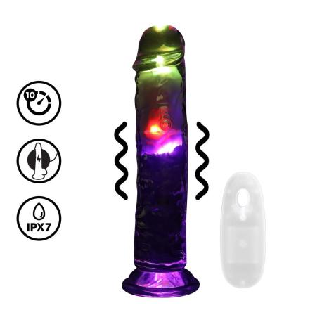 LED Vibrating Straight Cock - 8 20 cm - Transparent