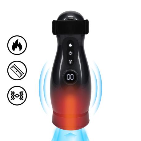 Virtuo - Suction and Vibration Masturbator Pump with Phone Attachment - Gun Metal