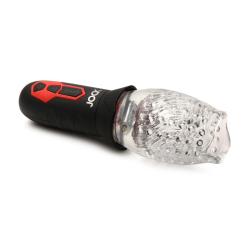 Spinning and Vibrating Masturbator - Transparent Black