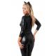 Rimba - Wetlook catsuit with long zipper and hair piece