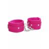 Ouch Plush Leather Ankle Cuffs - Pink