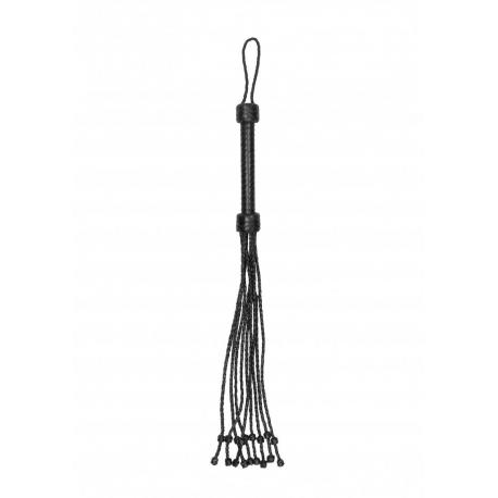 Short Leather Braided Flogger - Black