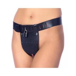 Rimba - Chastity belt with two holes in crotch. Padlock included