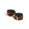 Liebe Seele - Leather Ankle Cuffs - Black, Brown Gold