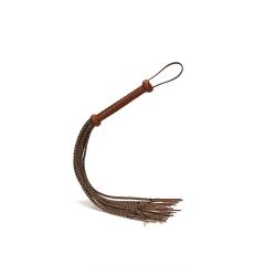 Liebe Seele - Leather Flogger with Strings - Black Brown