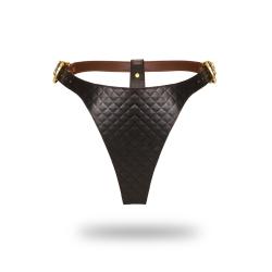 Liebe Seele - Leather Thong - Black, Brown Gold