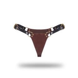 Liebe Seele - Leather Panty - Black, Brown Gold
