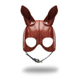 Liebe Seele - Leather Mask with Ears - Black, Brown Gold