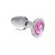 Plug Anale in Vetro con Pietra Pink Gem - Large